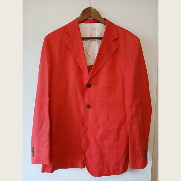 GANT - 100% linen red 3-button jacket - Sz 50 - Picture 2 of 8
